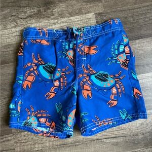 OshKosh B'gosh Blue Swim Shorts with Orange & Teal Crab Print